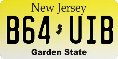 NJ license plate B64UIB