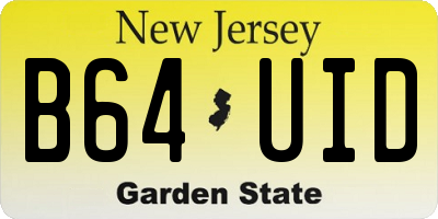 NJ license plate B64UID