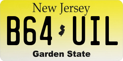 NJ license plate B64UIL