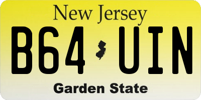 NJ license plate B64UIN
