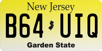 NJ license plate B64UIQ