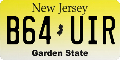 NJ license plate B64UIR