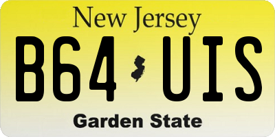 NJ license plate B64UIS
