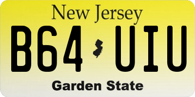NJ license plate B64UIU