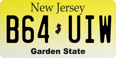 NJ license plate B64UIW