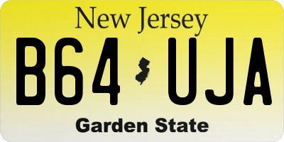 NJ license plate B64UJA