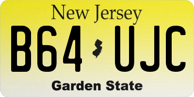 NJ license plate B64UJC