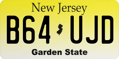NJ license plate B64UJD