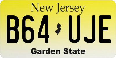 NJ license plate B64UJE