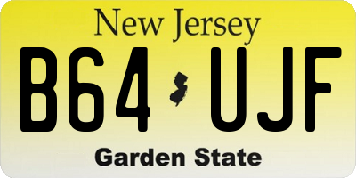 NJ license plate B64UJF