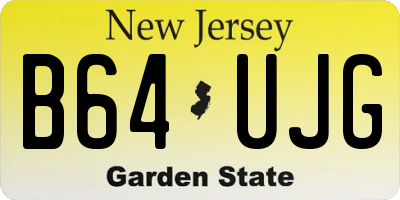 NJ license plate B64UJG