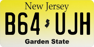 NJ license plate B64UJH