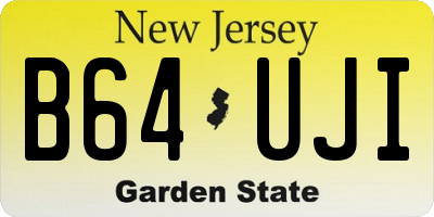 NJ license plate B64UJI
