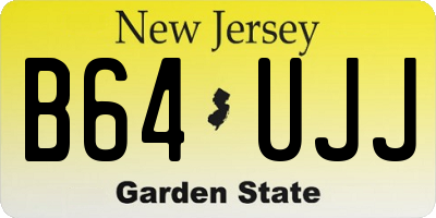 NJ license plate B64UJJ