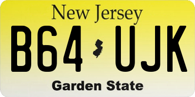 NJ license plate B64UJK
