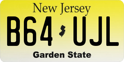 NJ license plate B64UJL