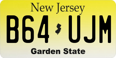 NJ license plate B64UJM
