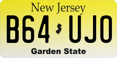 NJ license plate B64UJO