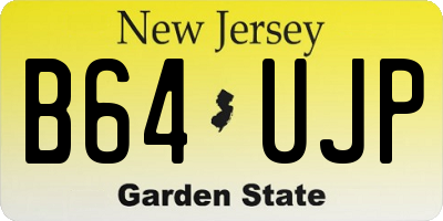 NJ license plate B64UJP