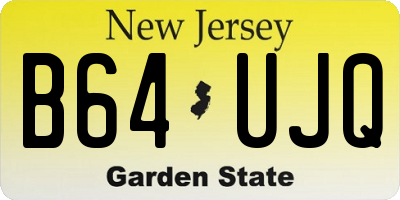 NJ license plate B64UJQ