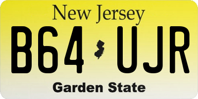 NJ license plate B64UJR