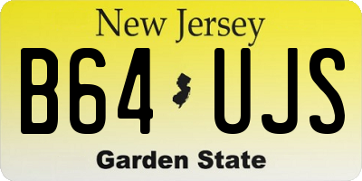 NJ license plate B64UJS
