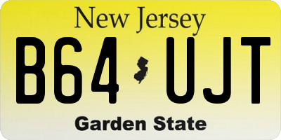 NJ license plate B64UJT