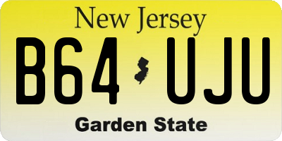 NJ license plate B64UJU