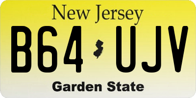 NJ license plate B64UJV