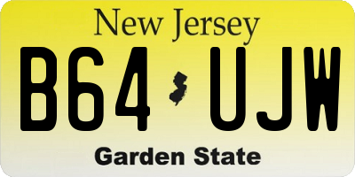 NJ license plate B64UJW