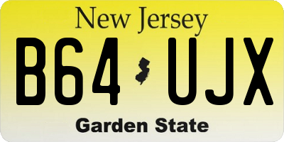 NJ license plate B64UJX