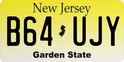 NJ license plate B64UJY