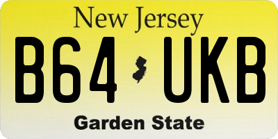 NJ license plate B64UKB