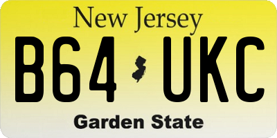 NJ license plate B64UKC