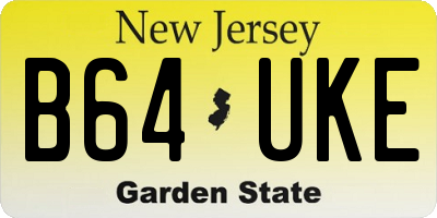 NJ license plate B64UKE