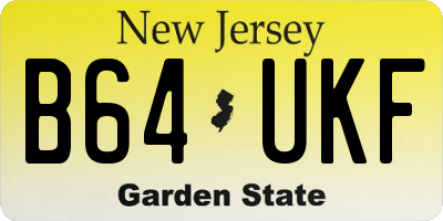 NJ license plate B64UKF