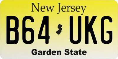NJ license plate B64UKG
