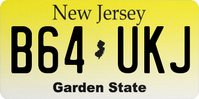 NJ license plate B64UKJ