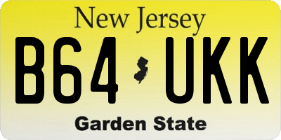 NJ license plate B64UKK