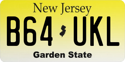 NJ license plate B64UKL
