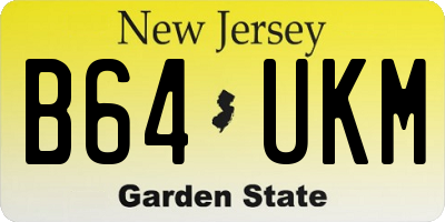 NJ license plate B64UKM