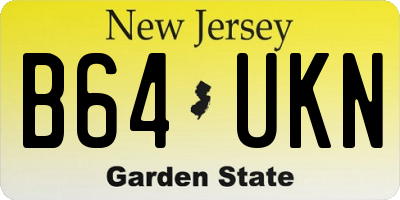 NJ license plate B64UKN