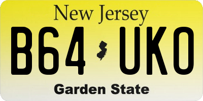 NJ license plate B64UKO