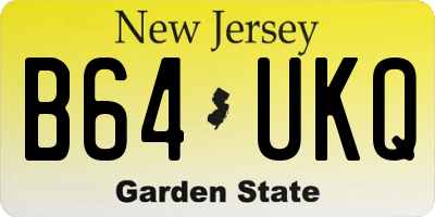 NJ license plate B64UKQ