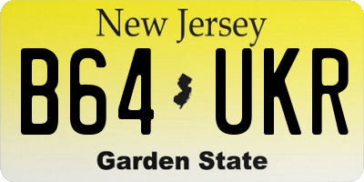NJ license plate B64UKR