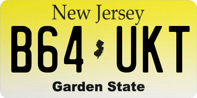 NJ license plate B64UKT