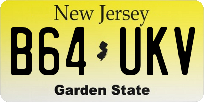NJ license plate B64UKV