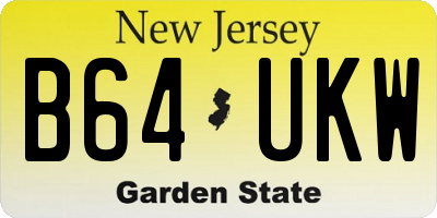 NJ license plate B64UKW