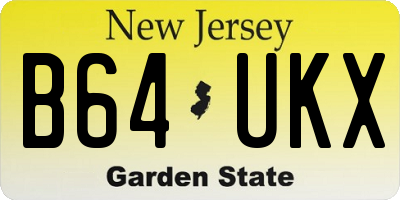 NJ license plate B64UKX