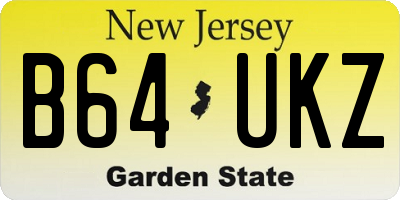 NJ license plate B64UKZ